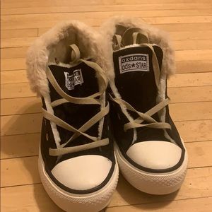 Black Fuzzy Sneakers